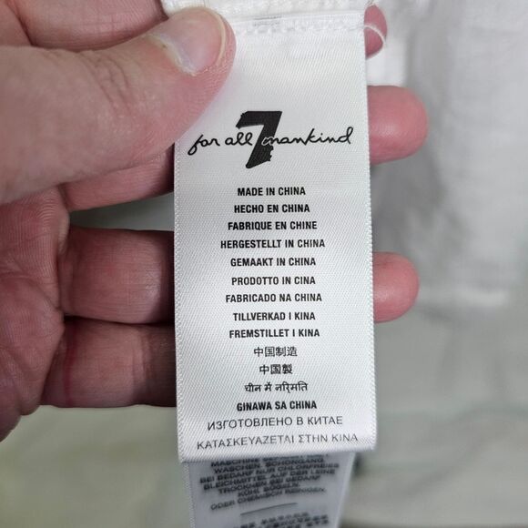 7 For All Mankind White Cotton Button Down Shirt Size XS - Picture 7 of 13